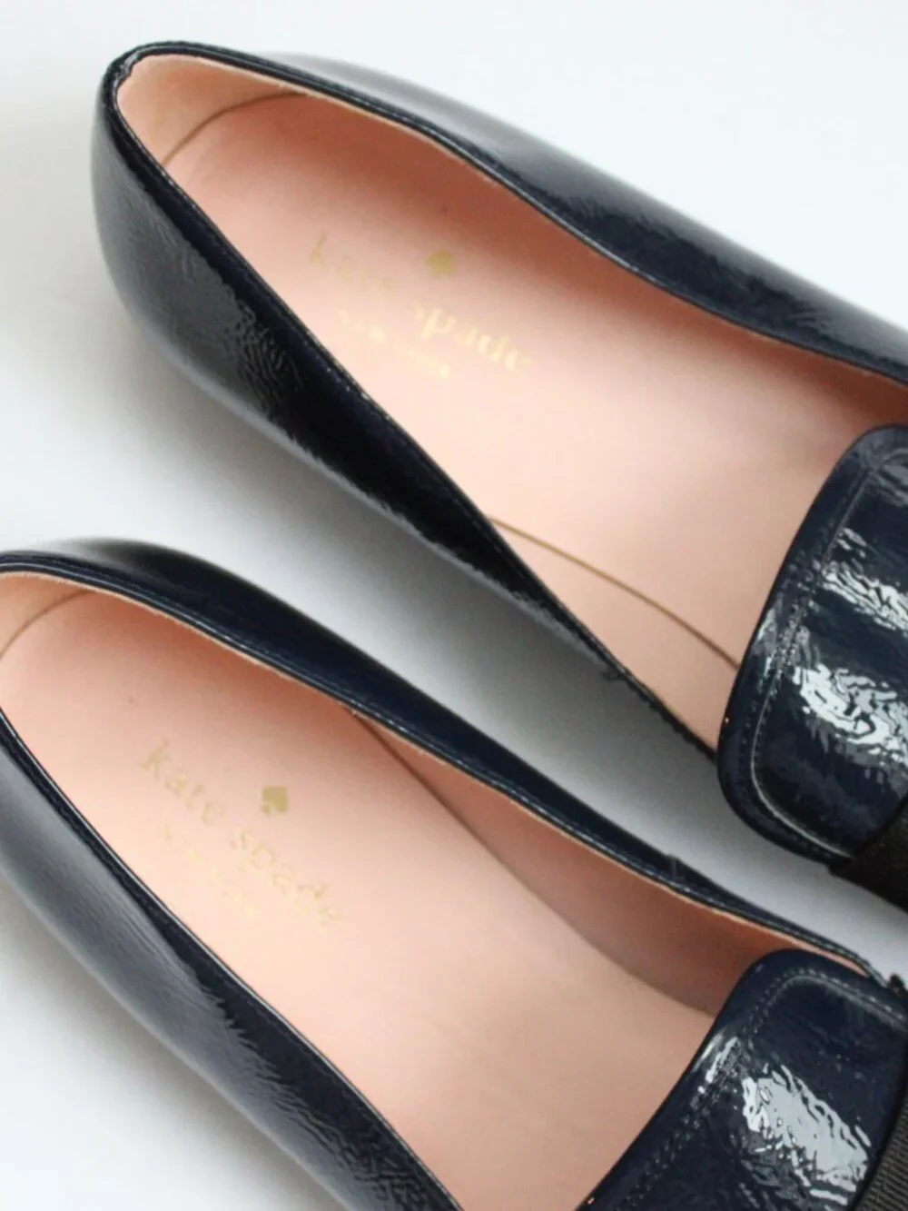 Kate Spade New York Cayla Fringe Loafers Dark Navy Blue Patent Leather Size 9.5 - Picture 5 of 6